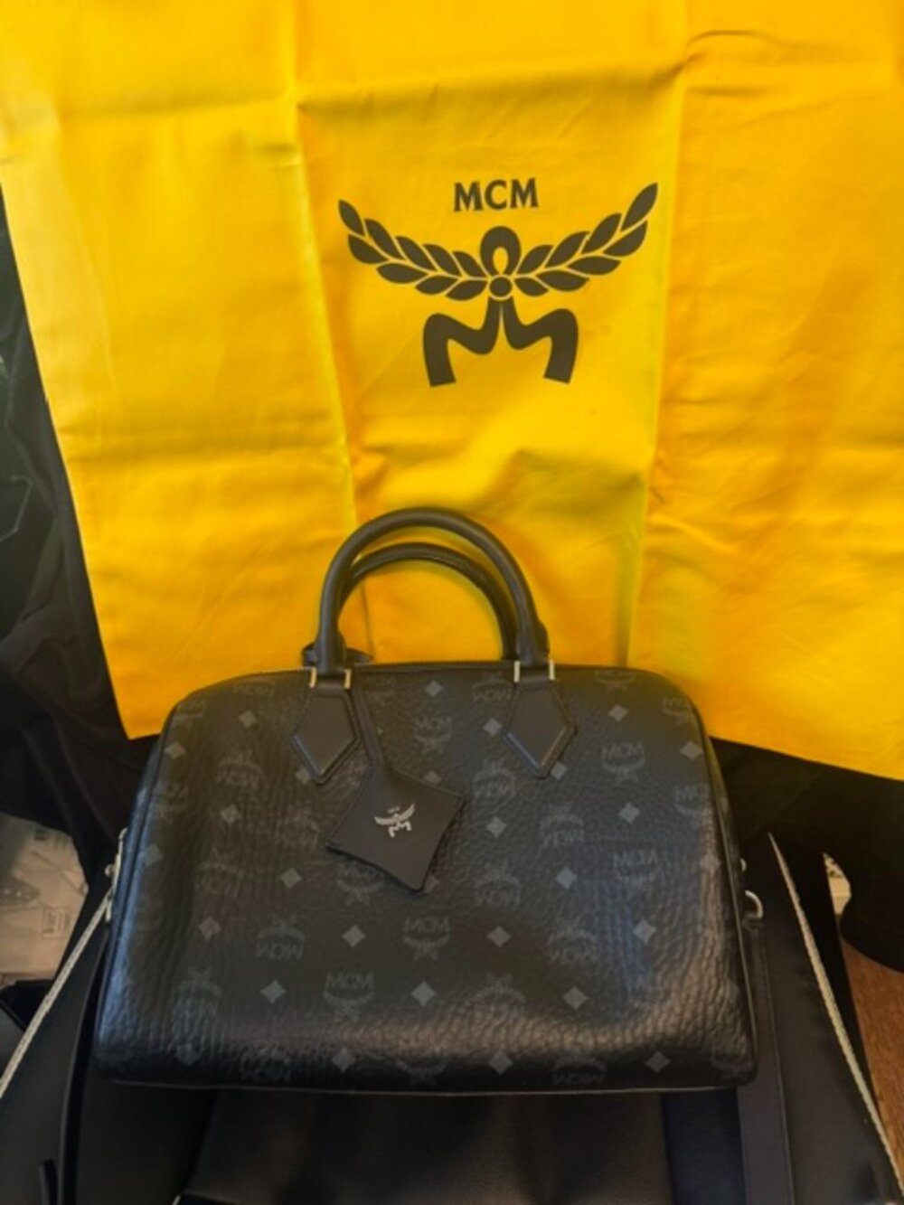 Medium MCM Ella Boston Bag in Visetos